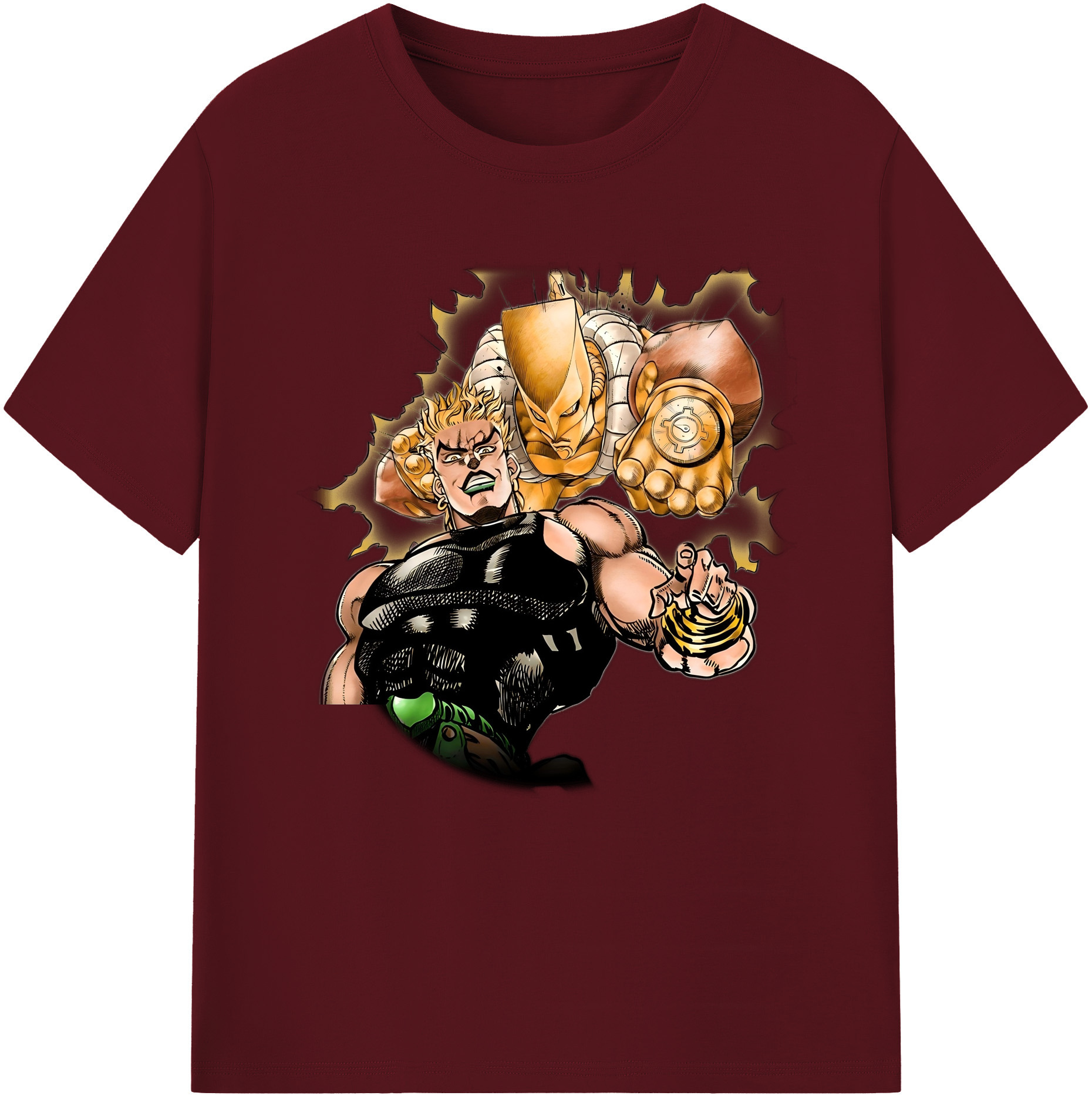 （画像用） ジョジョの奇妙な冒険 ディオ?ブランドー JoJo's Bizarre Adventure Dio Brando 綿100％半袖Tシャツ（フロントプリント）
